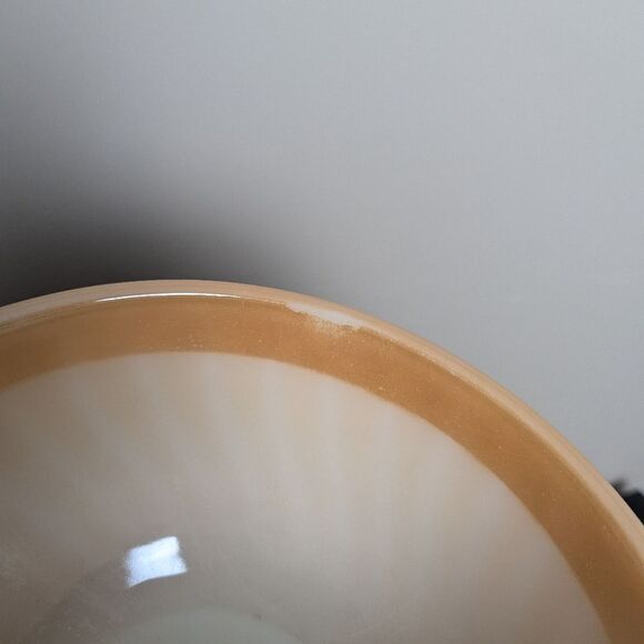 Fire KIng Peach Luster Swirl mixing bowl 8" - Picture 2 of 10